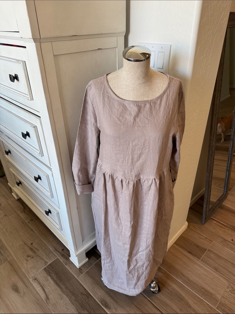 Lintico M Valencia midi dress Mezcala Natural